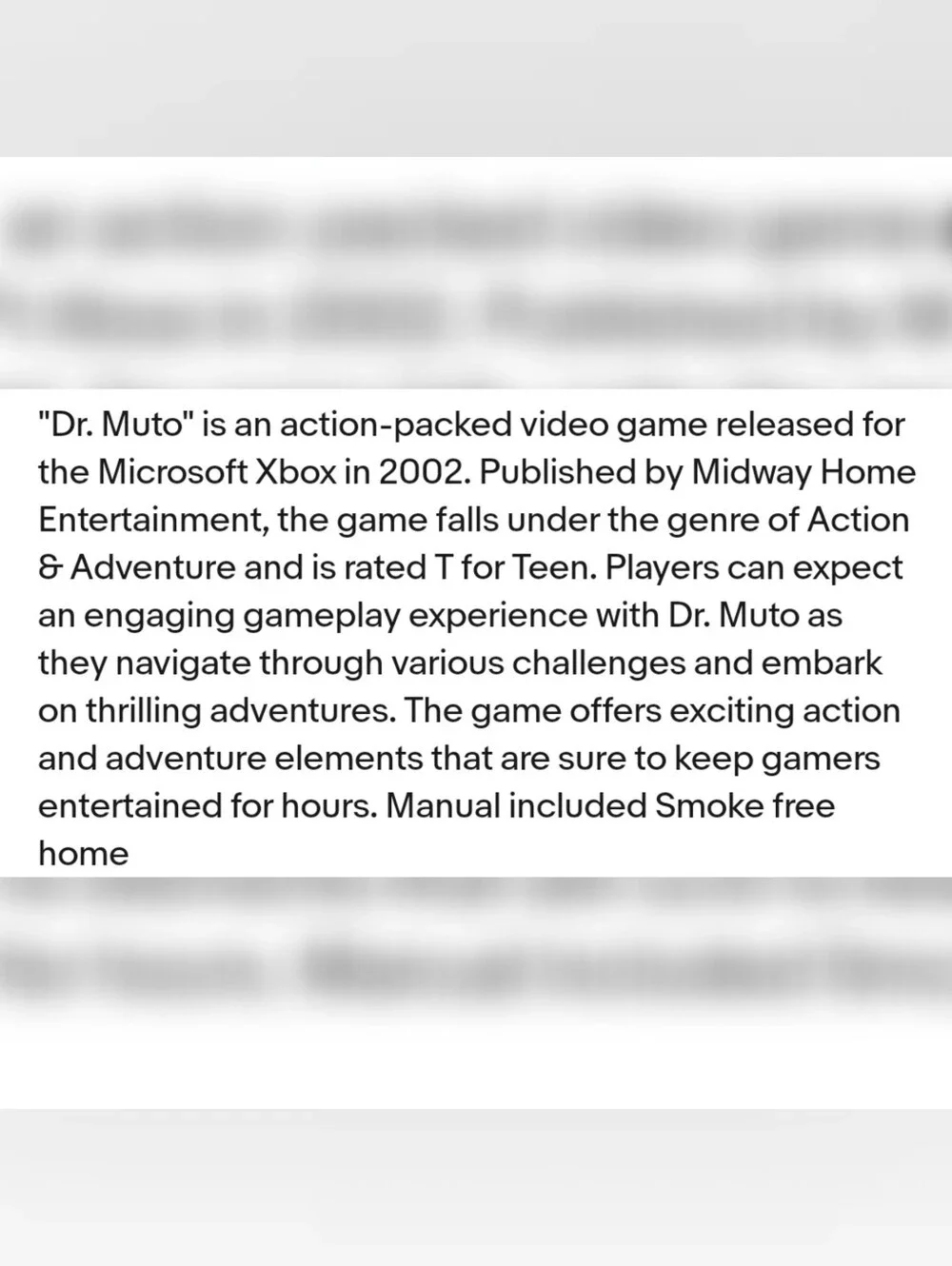 Original Xbox Dr. Muto Video Game